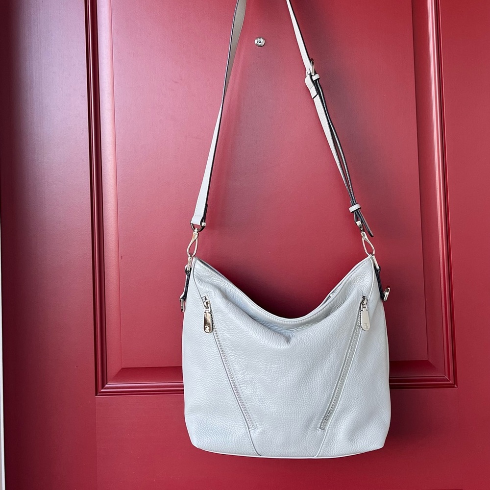 Bostanten Grey Leather Bag